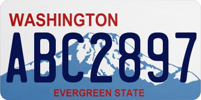 WA license plate ABC2897