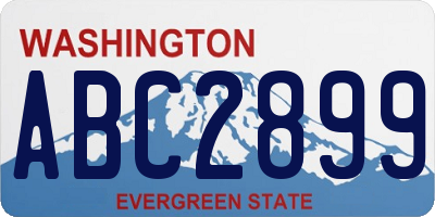 WA license plate ABC2899