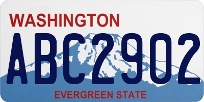 WA license plate ABC2902