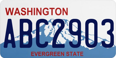 WA license plate ABC2903