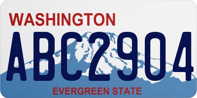 WA license plate ABC2904