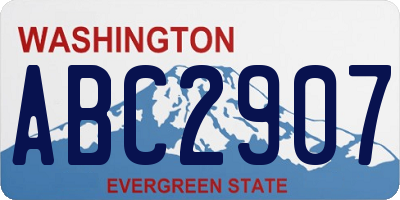 WA license plate ABC2907
