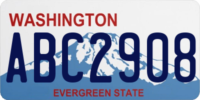 WA license plate ABC2908
