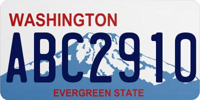 WA license plate ABC2910