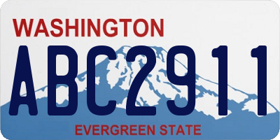 WA license plate ABC2911