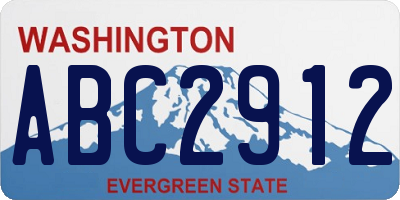 WA license plate ABC2912