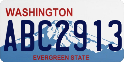 WA license plate ABC2913