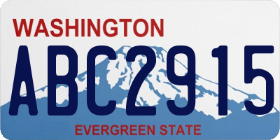 WA license plate ABC2915