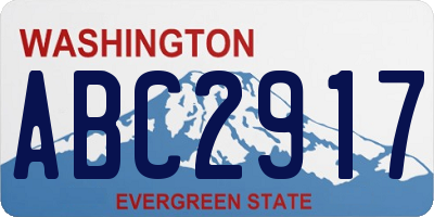 WA license plate ABC2917