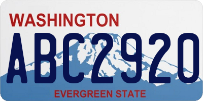 WA license plate ABC2920