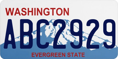 WA license plate ABC2929