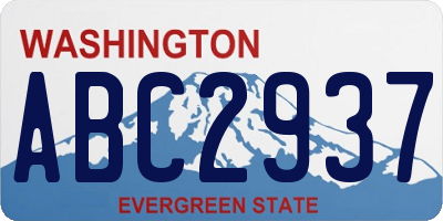 WA license plate ABC2937