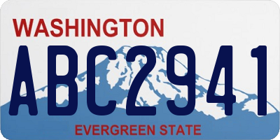 WA license plate ABC2941