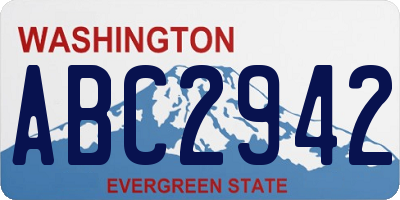WA license plate ABC2942