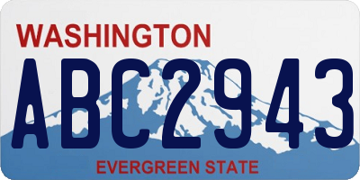 WA license plate ABC2943