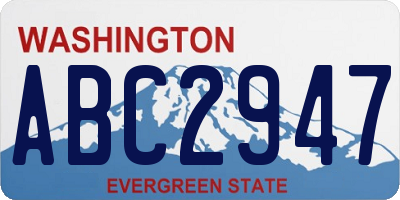 WA license plate ABC2947