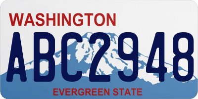 WA license plate ABC2948