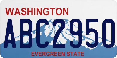 WA license plate ABC2950
