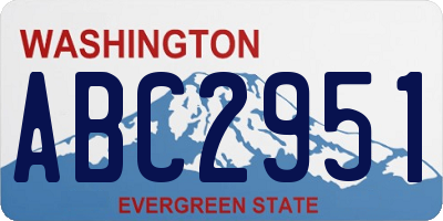WA license plate ABC2951