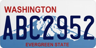 WA license plate ABC2952