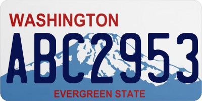 WA license plate ABC2953