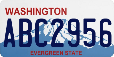 WA license plate ABC2956