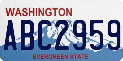 WA license plate ABC2959