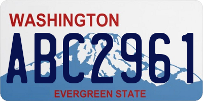 WA license plate ABC2961