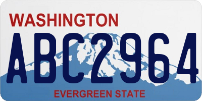 WA license plate ABC2964