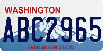 WA license plate ABC2965
