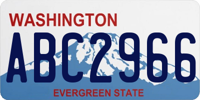 WA license plate ABC2966