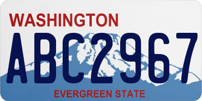 WA license plate ABC2967