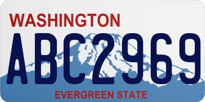 WA license plate ABC2969