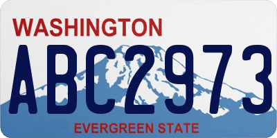 WA license plate ABC2973
