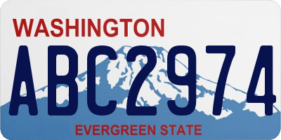 WA license plate ABC2974