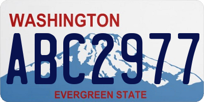 WA license plate ABC2977