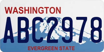 WA license plate ABC2978