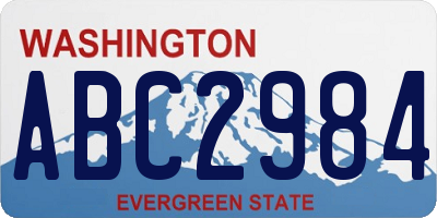 WA license plate ABC2984