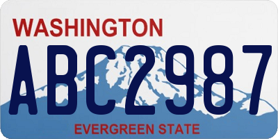 WA license plate ABC2987
