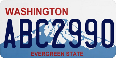 WA license plate ABC2990