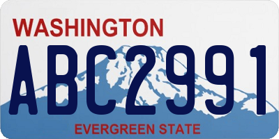 WA license plate ABC2991