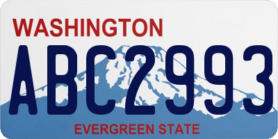 WA license plate ABC2993