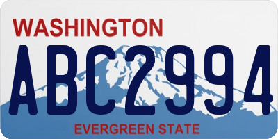 WA license plate ABC2994