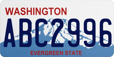 WA license plate ABC2996