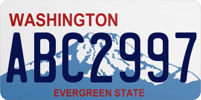 WA license plate ABC2997