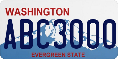 WA license plate ABC3000