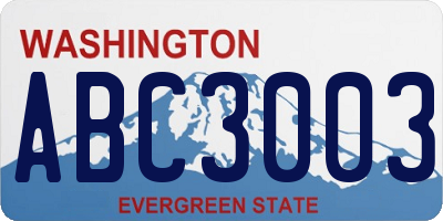 WA license plate ABC3003