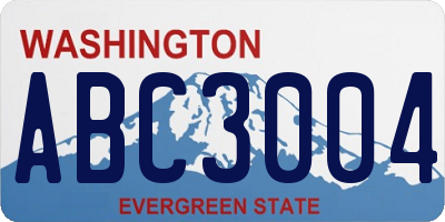 WA license plate ABC3004