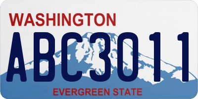 WA license plate ABC3011