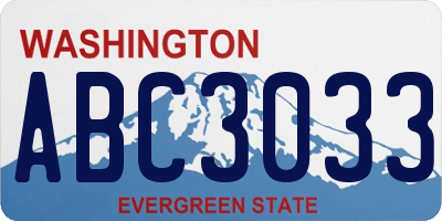 WA license plate ABC3033